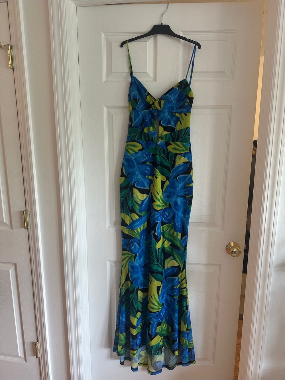 RNWY Sydney - Marlini Maxi Blue & Green floral Dress